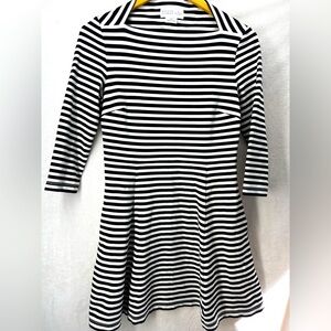 Kate Spade Broome Street Boatneck Dress Sz Small Black/White Striped Nautical